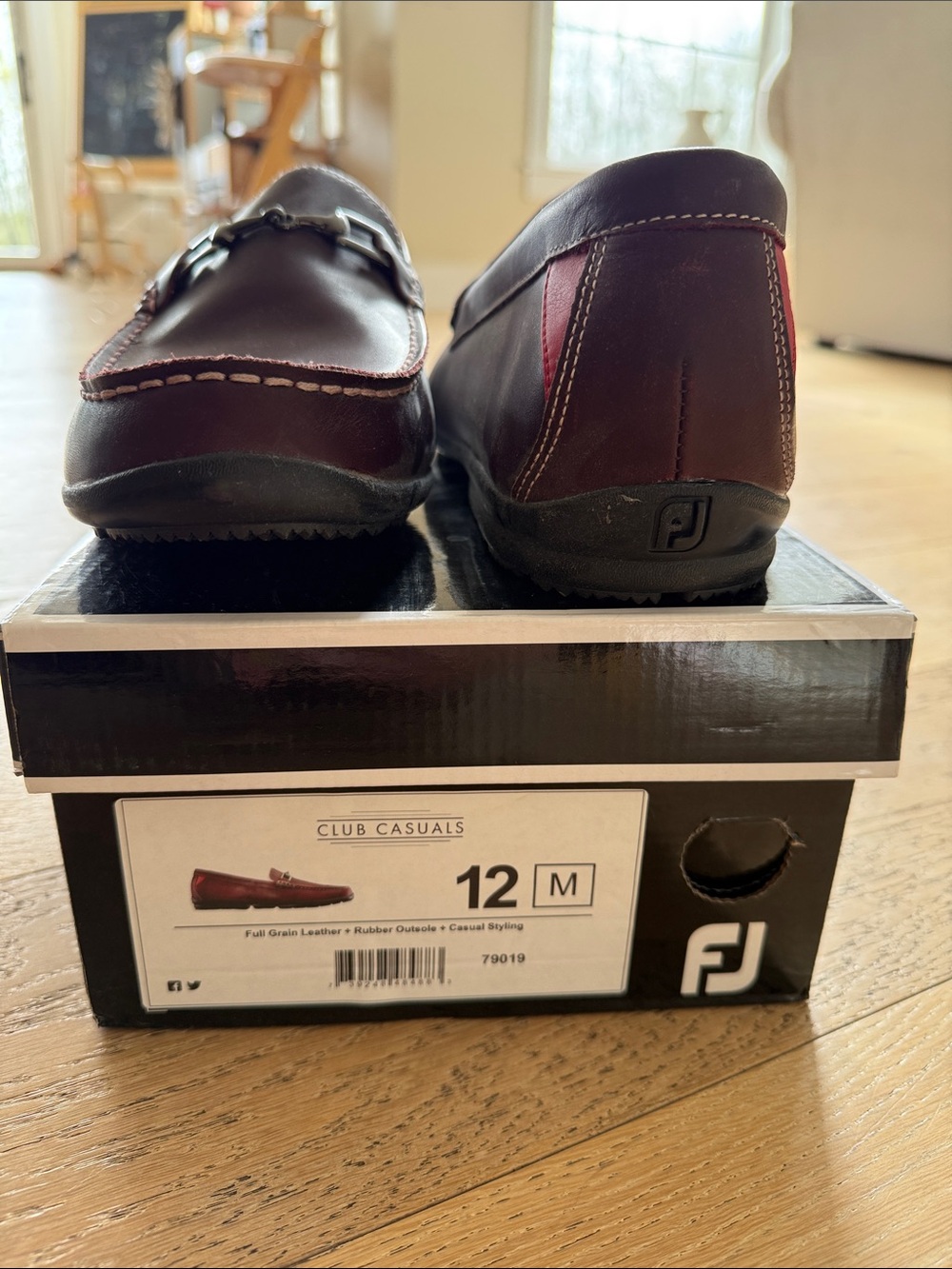 FootJoy Club Casuals Men’s Burgundy Leather Slip-On Loafers